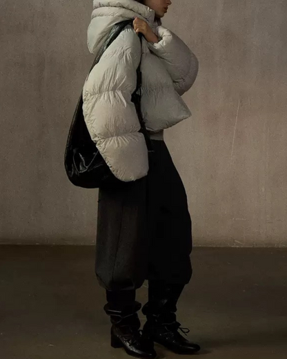 フーディーショートソフトダウンコート 10235