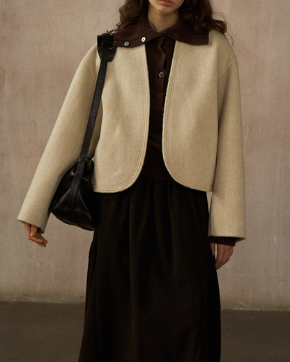 ノーカラーショートジャケット 10245