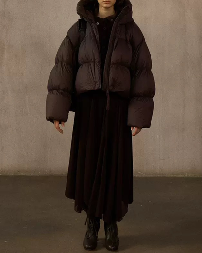 フーディーショートソフトダウンコート 10235