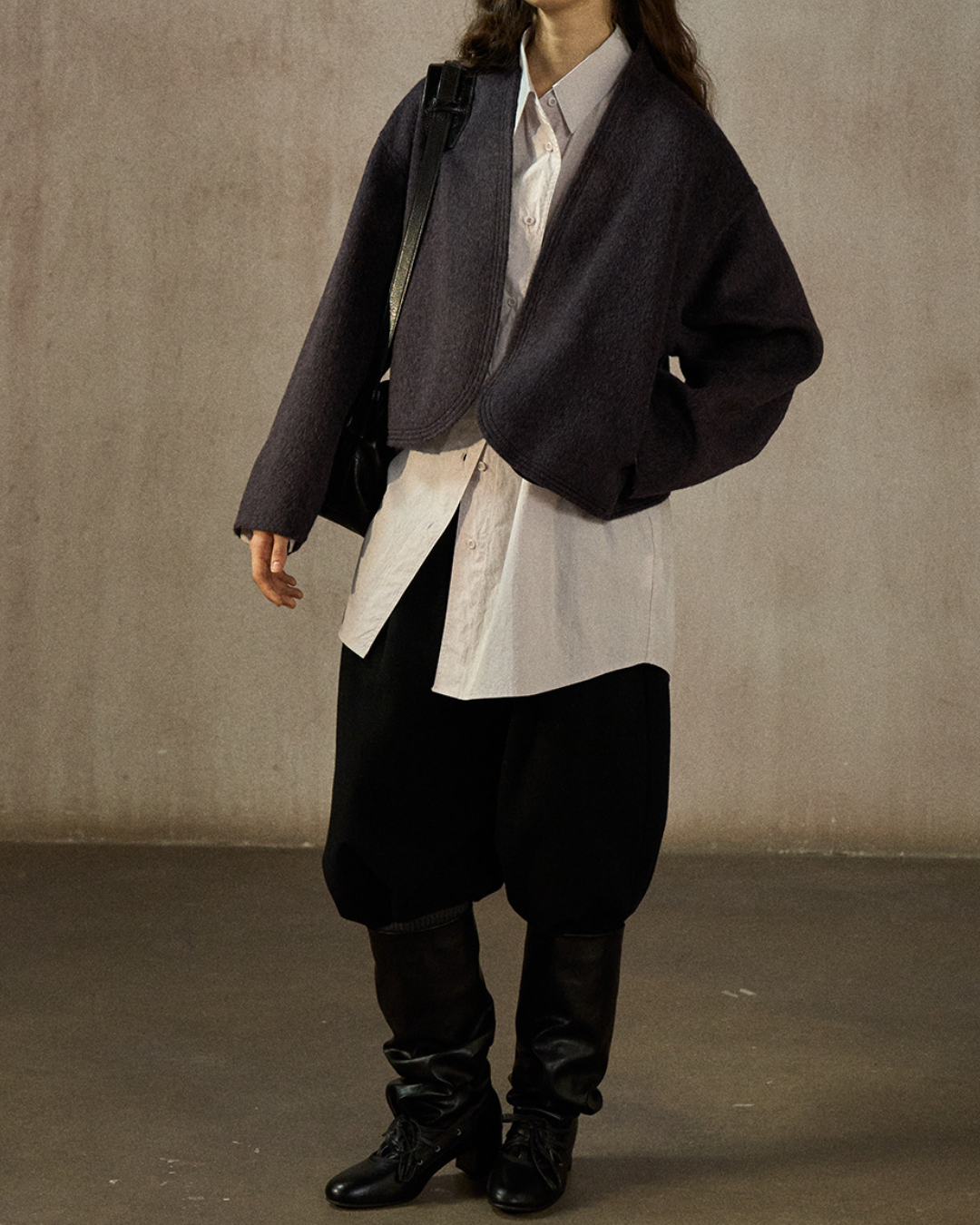 ノーカラーショートジャケット 10245