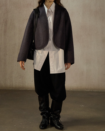 ノーカラーショートジャケット 10245