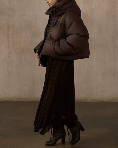 フーディーショートソフトダウンコート 10235