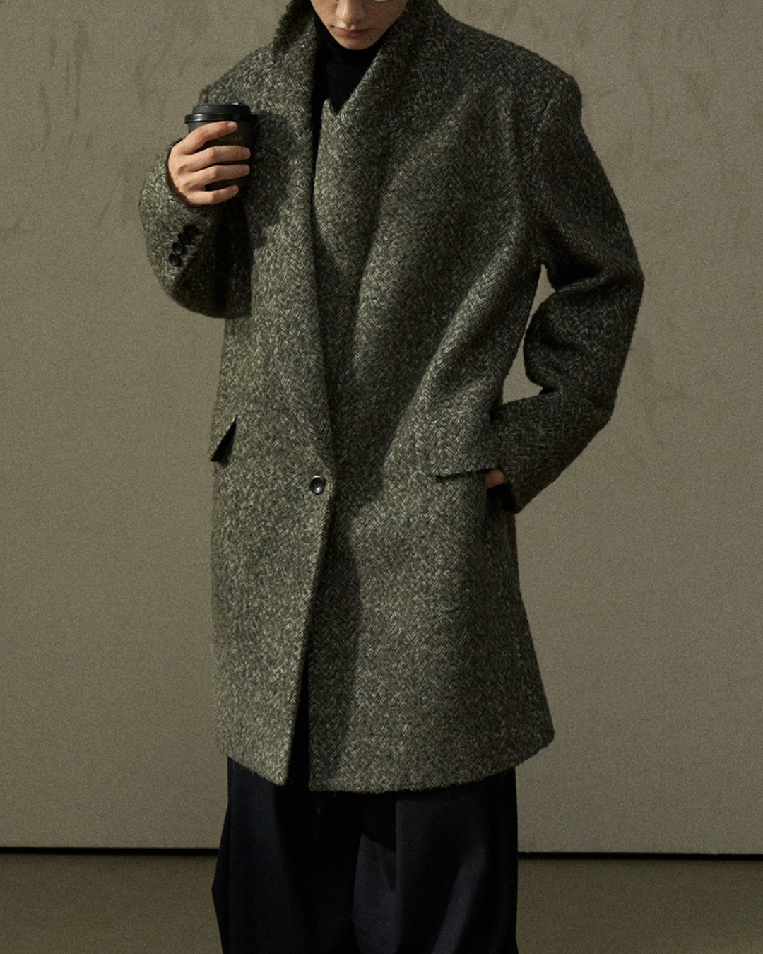 ヘリンボーンミディコート 10259