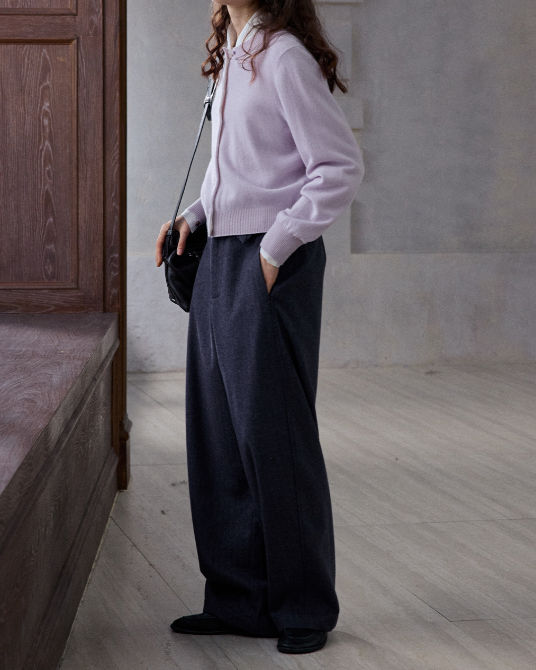 ヘリンボーンストレートカジュアルパンツ 10187