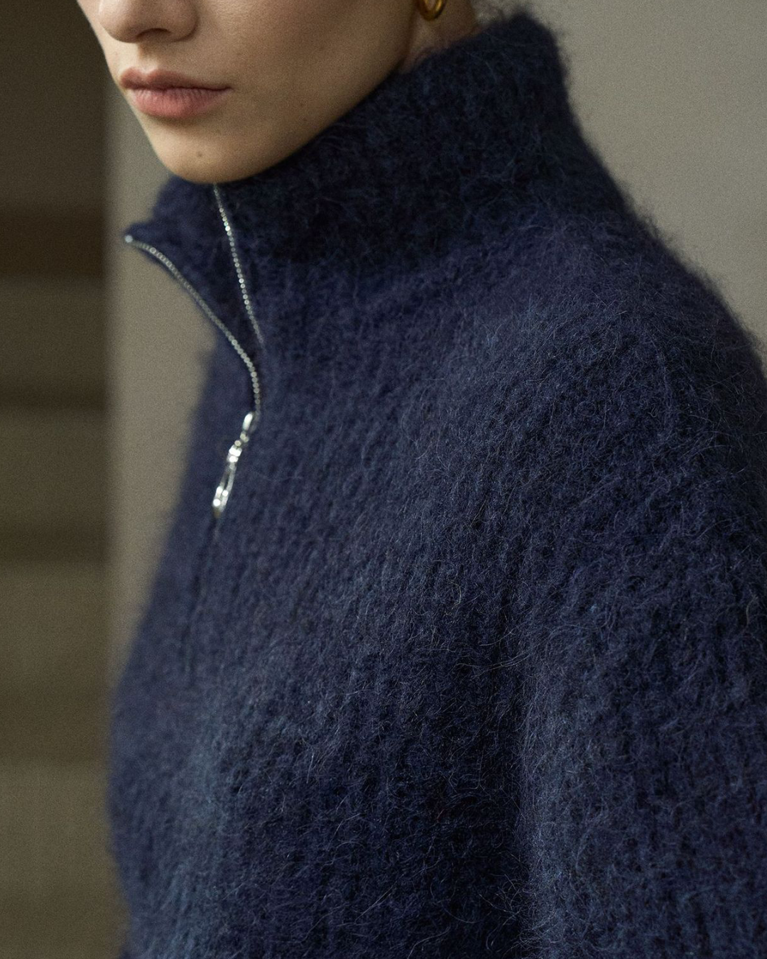 ハーフジッパーニットプルオーバー 10225
