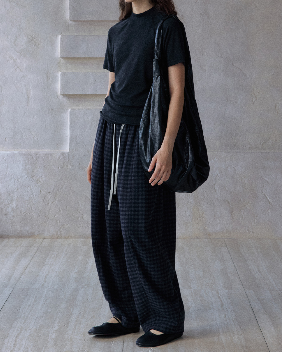 ウエストシャーリングチェック柄パンツ 10180