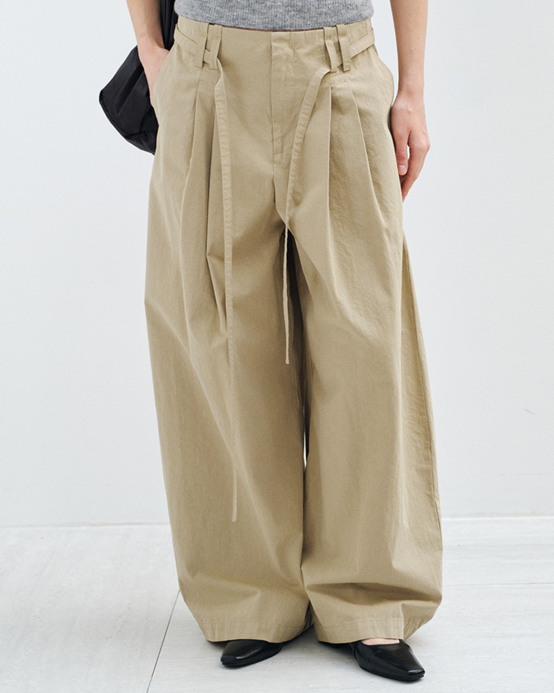 フィックスポイントタイウエストワイドパンツ 10583