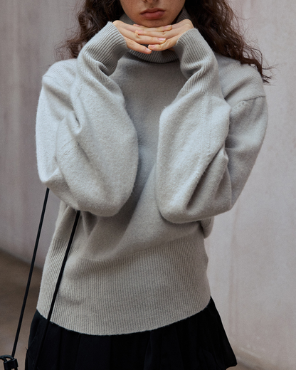 ハイカラーニットプルオーバー 10195