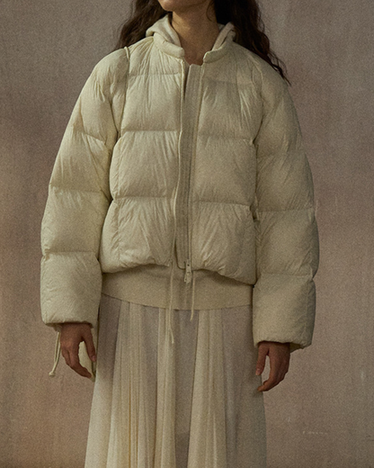 クルーネックドローコードショートコート 10268