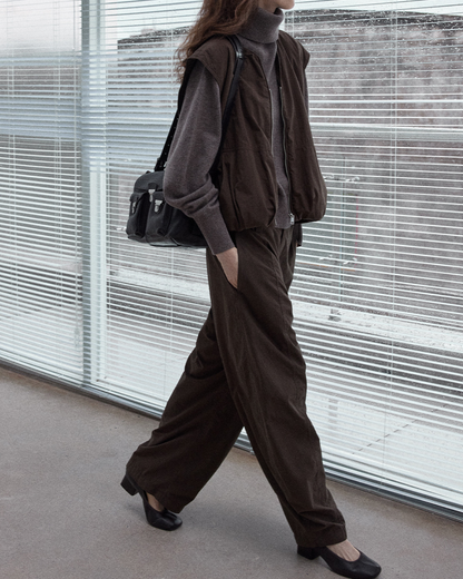 レイヤードジッパーベスト 10181