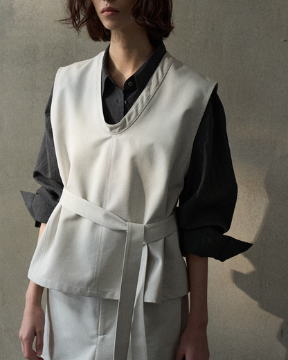 デニムライクストラップVネックベスト 10347