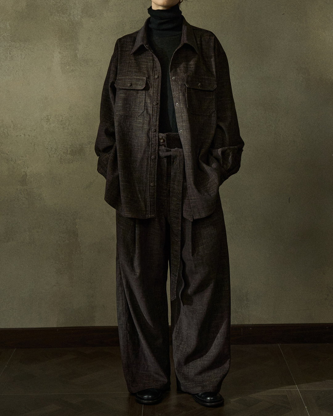 ツーカラーポケットシャツ 10219