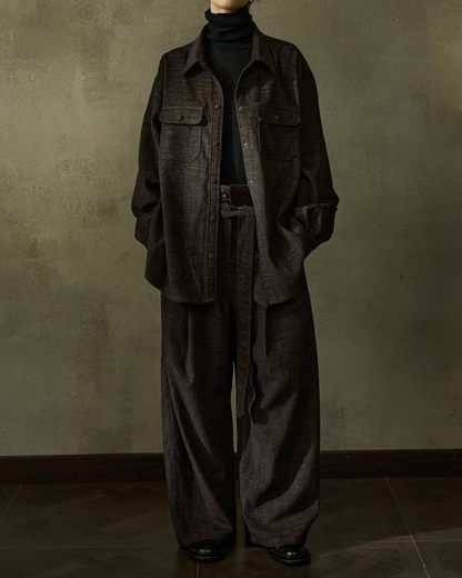 ツーカラーポケットシャツ 10219