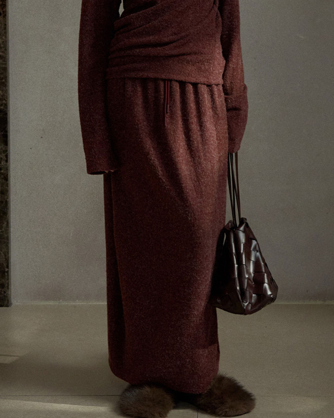 スリットロングニットスカート 10487