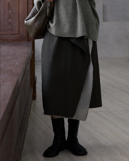 イレギュラーラップロングスカート 10185