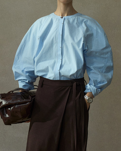 ノーカラーオーバーシャツ 10208