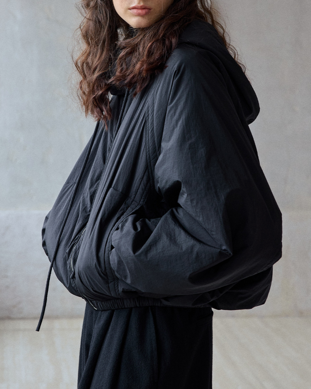 ミディフーディーカジュアルジャケット 10193