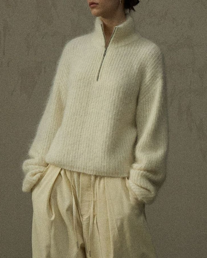 ハイカラーハーフジッププルオーバー 10266