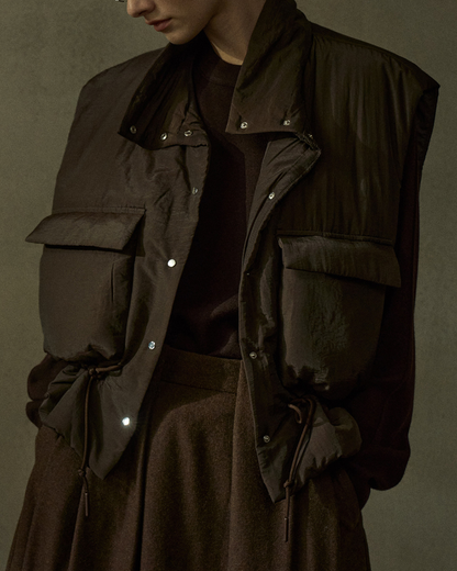 スタンドカラーキルティングベスト 10201