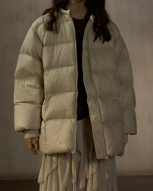 クルーネックミディキルティングコート 10271