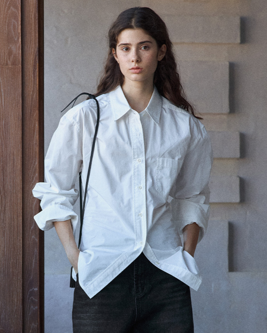 ウエストタックロングブラウス 10165