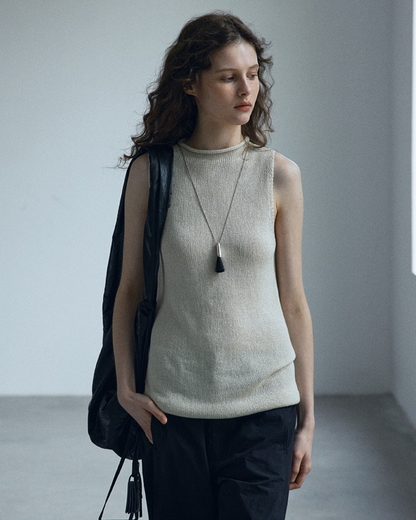 シリンダーハイネックノースリーブニット 10558