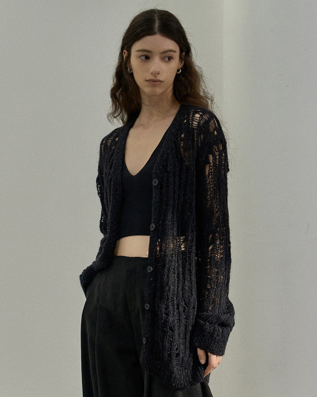 シャープラインメッシュカーディガン 10471