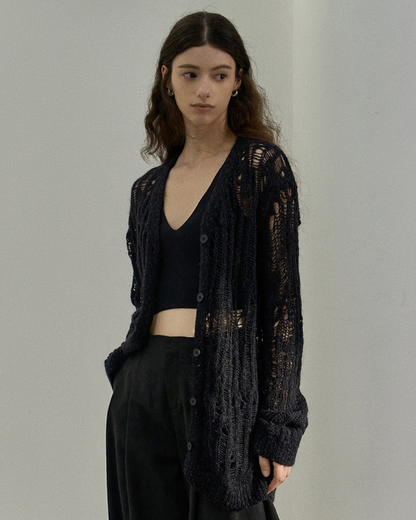 シャープラインメッシュカーディガン 10471