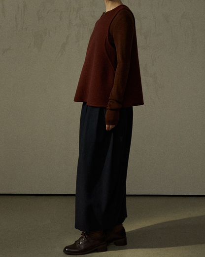 ラウンドネックニットフレアベスト 10286