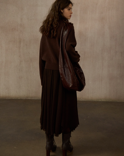 ハーフボタンリブニットミドルトーンプルオーバー 10323