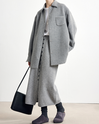 フロントスリットボタンデザインロングスカート 10329