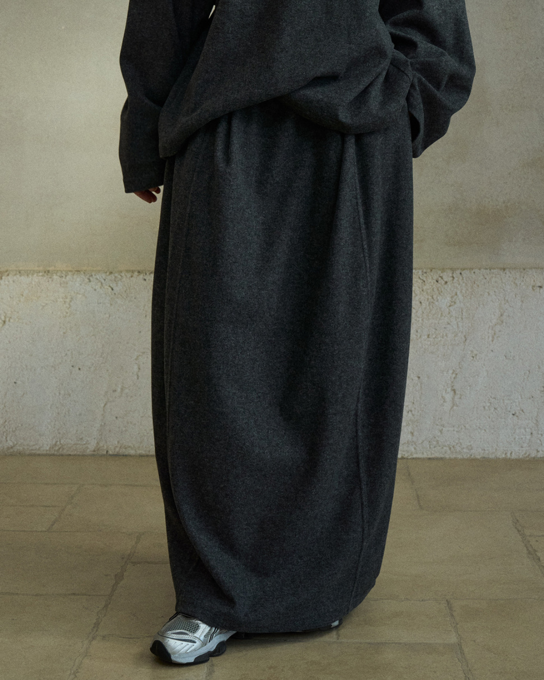 ウエストゴムロングルーズスカート 10215