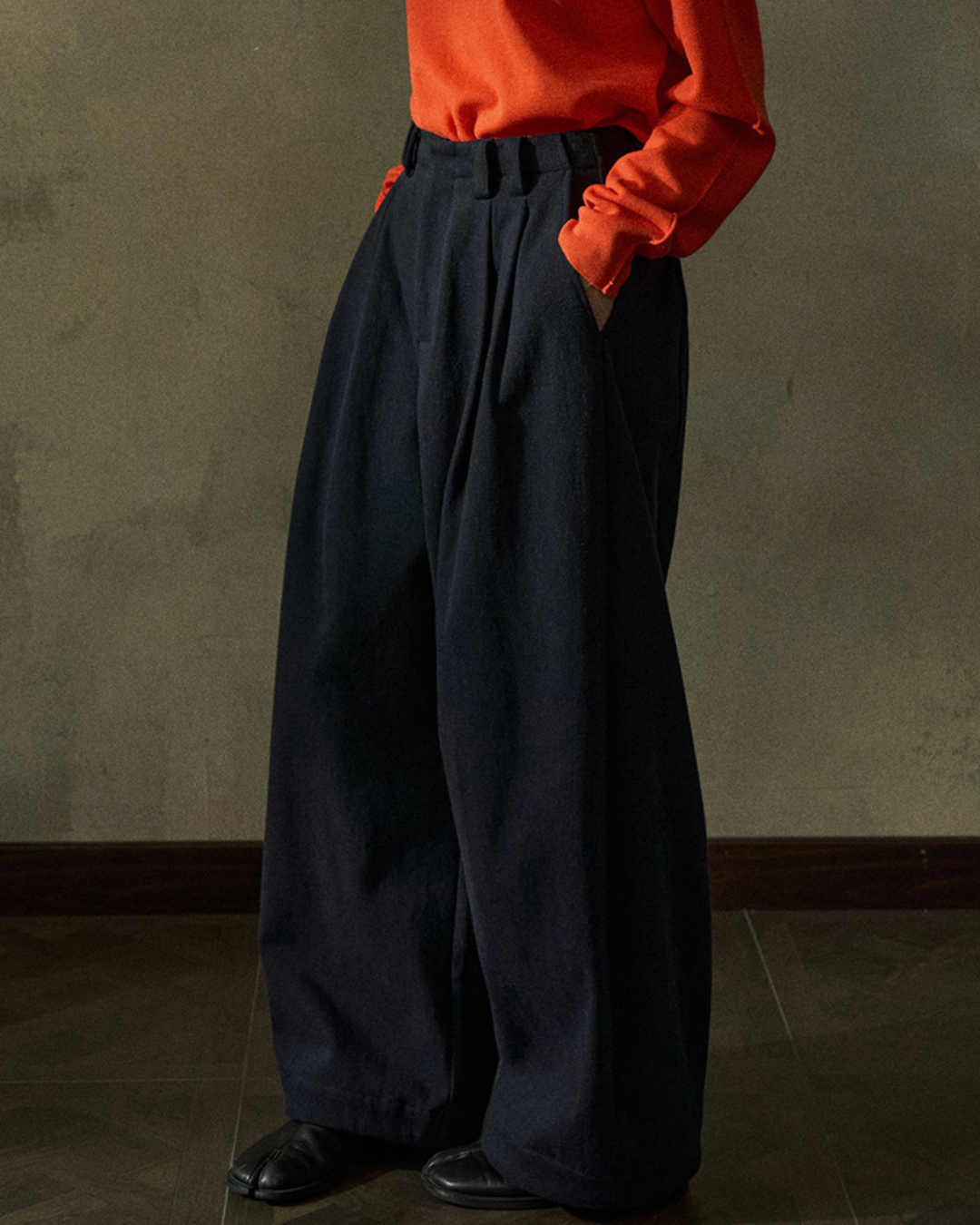 ハイウエストプリーツカーブパンツ 10224