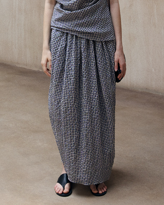 カーブフォルムチェックスカート 10506