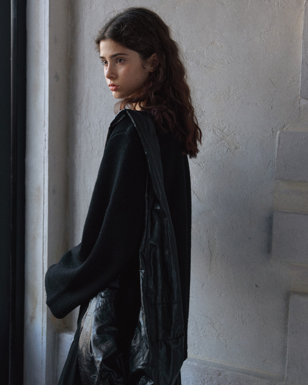 Vネックウエストワイドカーディガン 10171