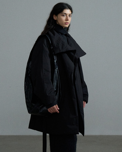 スタンドネックミディボリュームコート 10380