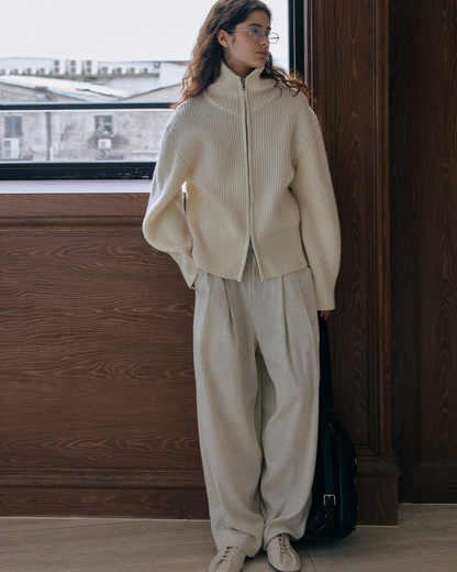 タートルネックジッパーニットプルオーバー 10164