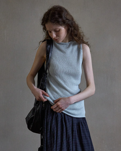 シリンダーハイネックノースリーブニット 10558