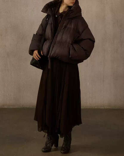 フーディーショートソフトダウンコート 10235