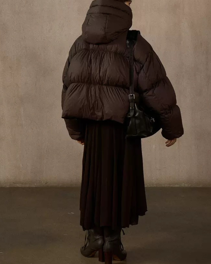 フーディーショートソフトダウンコート 10235