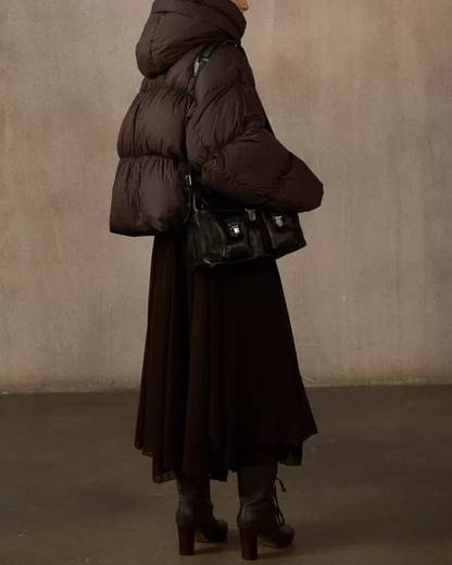 フーディーショートソフトダウンコート 10235