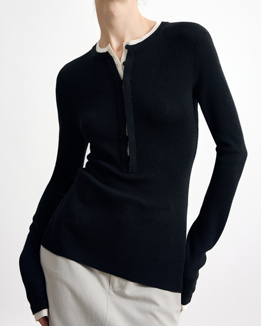 レイヤードデザインスリムフィットニット 10333