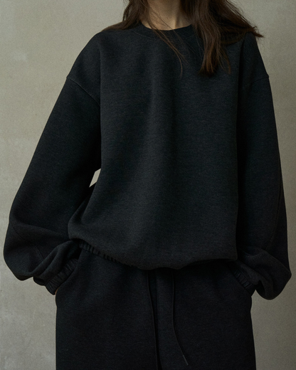 ラウンドネックドロップショルダースウェットプルオーバー 10223