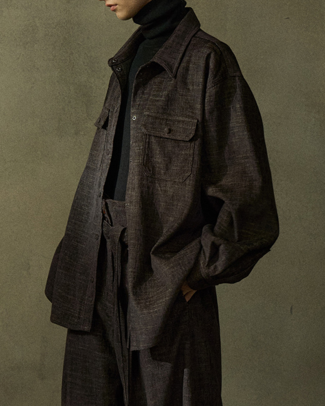 ツーカラーポケットシャツ 10219