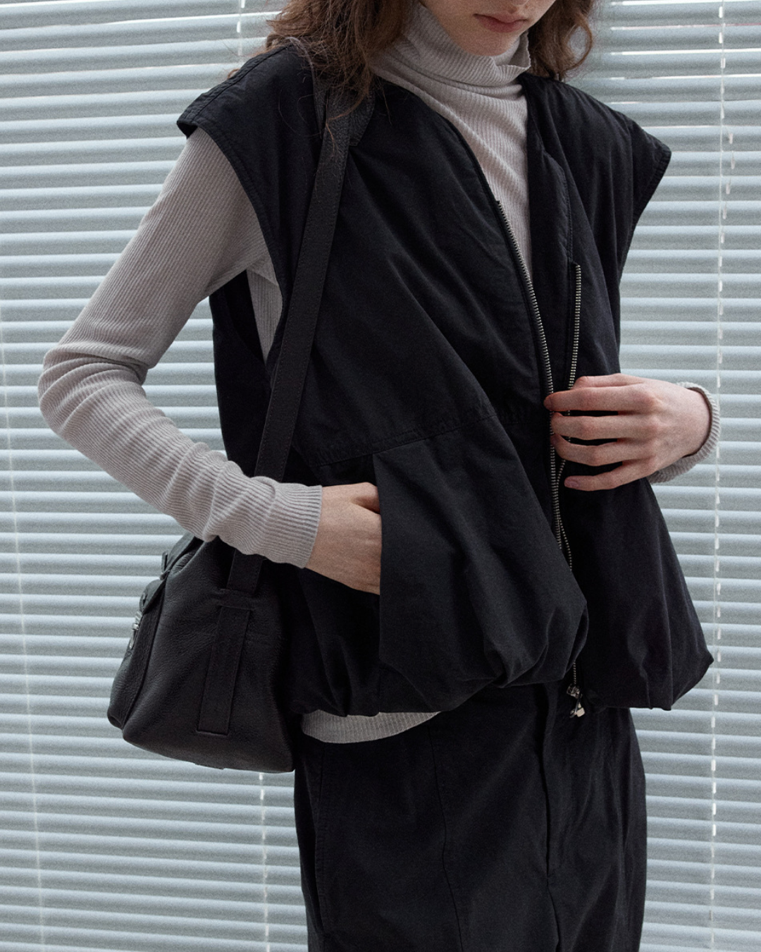 レイヤードジッパーベスト 10182