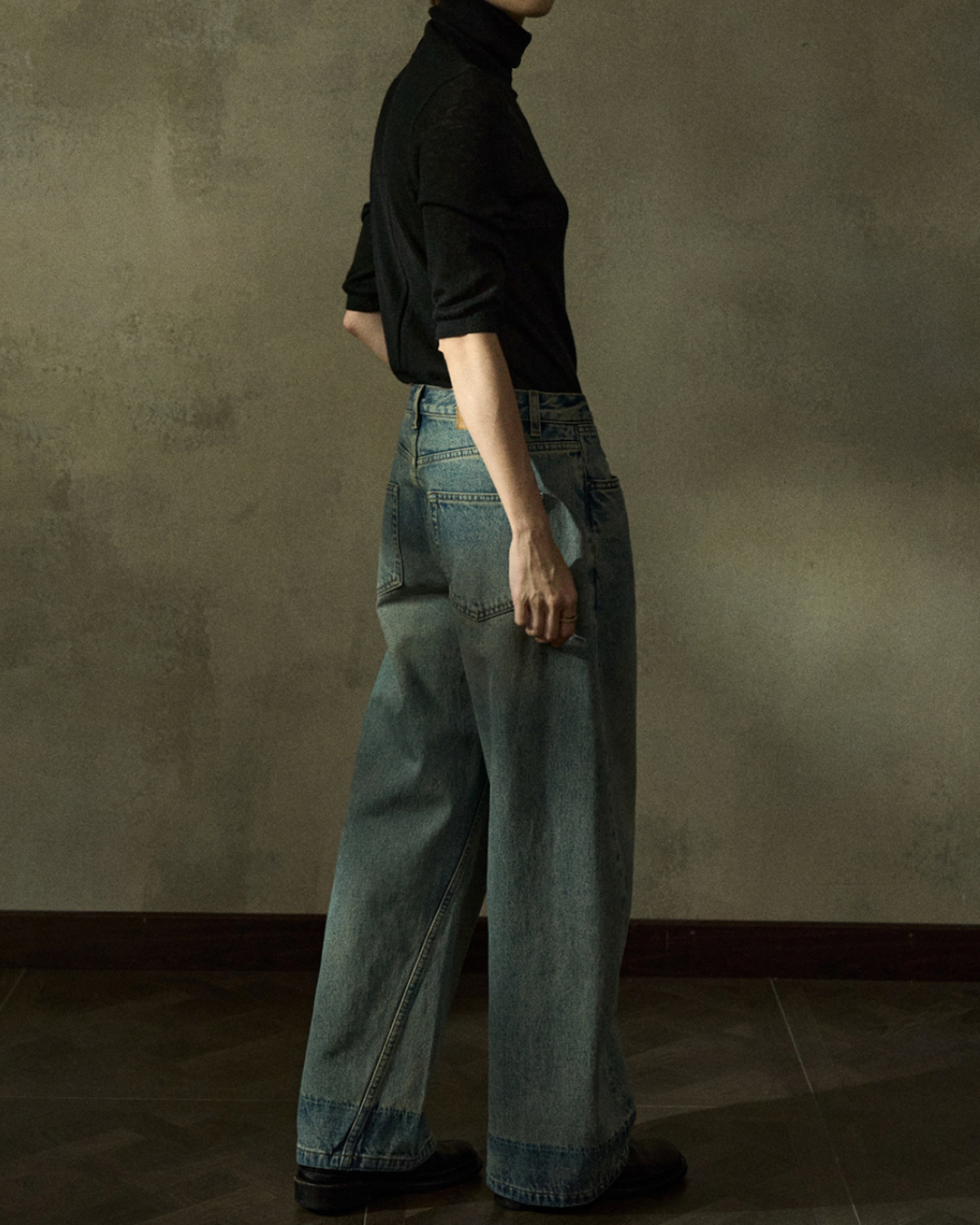 ハイウエストシミターデニムパンツ 10217