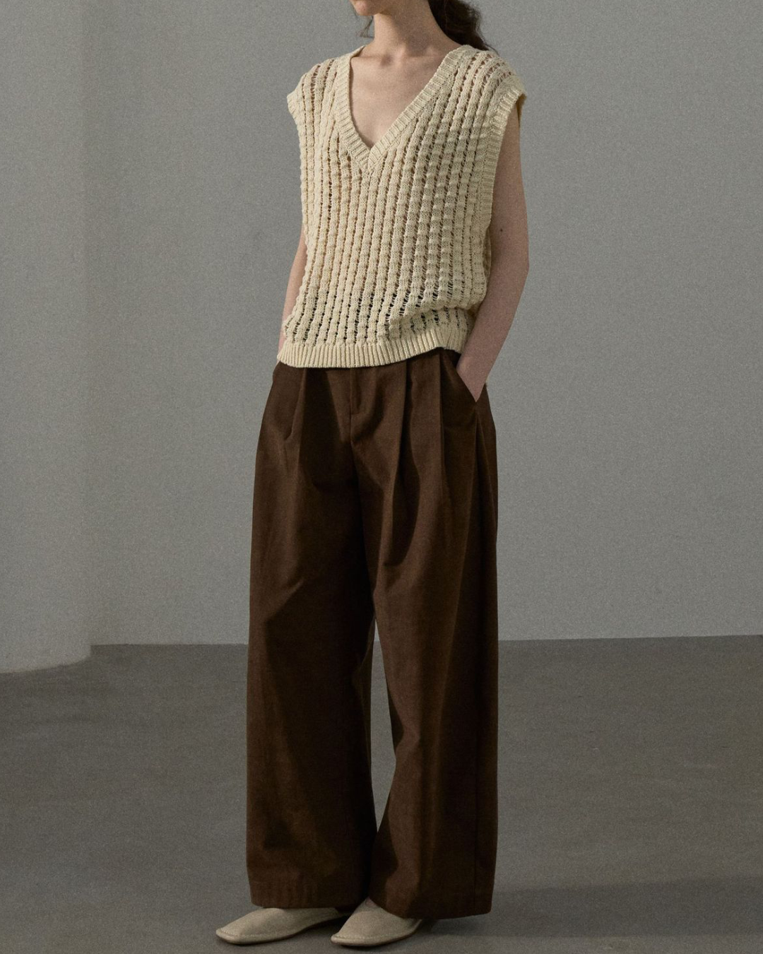 ハイウエストタックカジュアルパンツ 10229