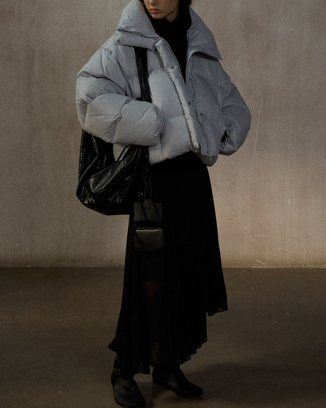 スタンドカラーショートダウンコート 10273