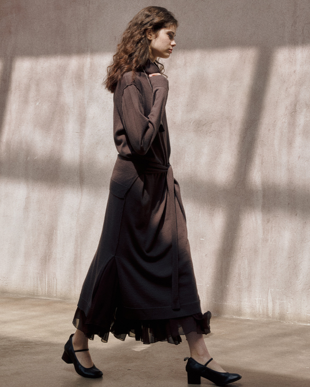 タートルネックニットロングワンピース 10154