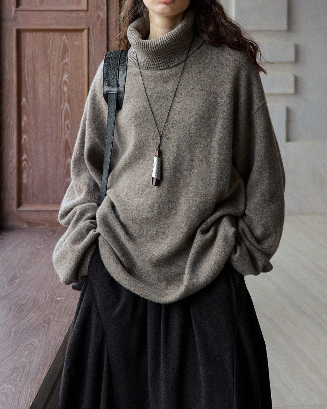 ハイカラー ルーズニットプルオーバー 10238